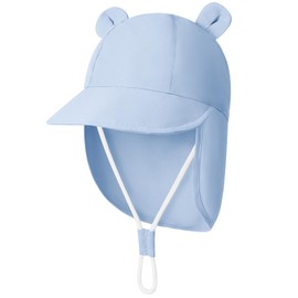 Durio Unisex Children's Peaked Cap with Neck Protection Baby Sun Hat UV SPF50+ with Ear Dream Design Toddler Summer Hat for Girls Boys, blue, 6-12 months
