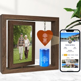 Memorial Picture Frame and Small Urn Set, Mini Urn with QR Memorial webpage, Sympathy Gifts for Loss of Loved One,Living Room Frame Hold a 6"-7" Photo, Collecting Loved one Memories Photos