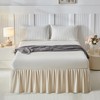 Uozzi Bedding Bed Skirt Queen Size Three Fabric Sides Elastic