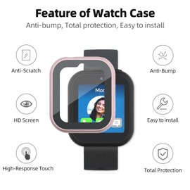 NewJourney Compatible with Sync UP Kids Watch 2 Screen Protector, Hard PC Overall Protective Case with Tempered Glass Screen Protector (Teal+Purple+Pink)