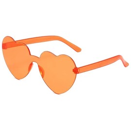 MAXJULI Heart Sunglasses for Women Baby Girl,Hot Party Neon Shades UV Protection (Orange)