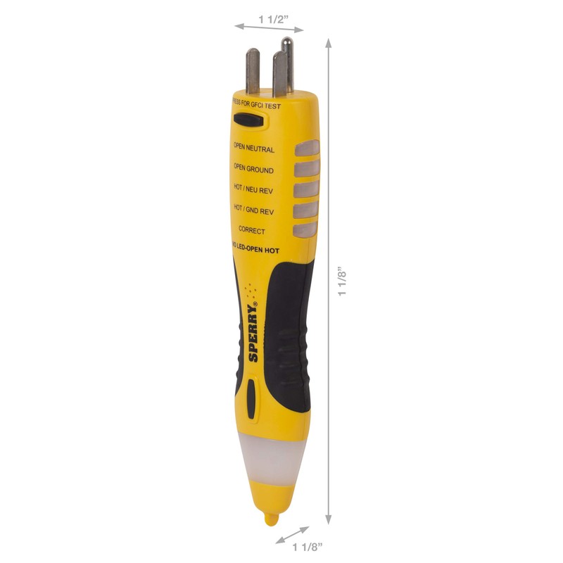 Sperry Instruments VD7504GFI DualCheck 2-in-1 Non-Contact Voltage Detector + GFCI