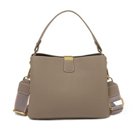 imeetu Women's High Quality Genuine Leather Shoulder Bag, 3-Way Storage Bag, 3-Way Handbag, Cross-body Shoulder Bag, High Visibility, Self-Standing Design, Bottom Beach, Lightweight, Small, Stylish,