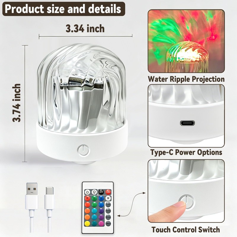 Aurora Ocean Wave Projector Night Light, Northern Lights Shower Lamp
