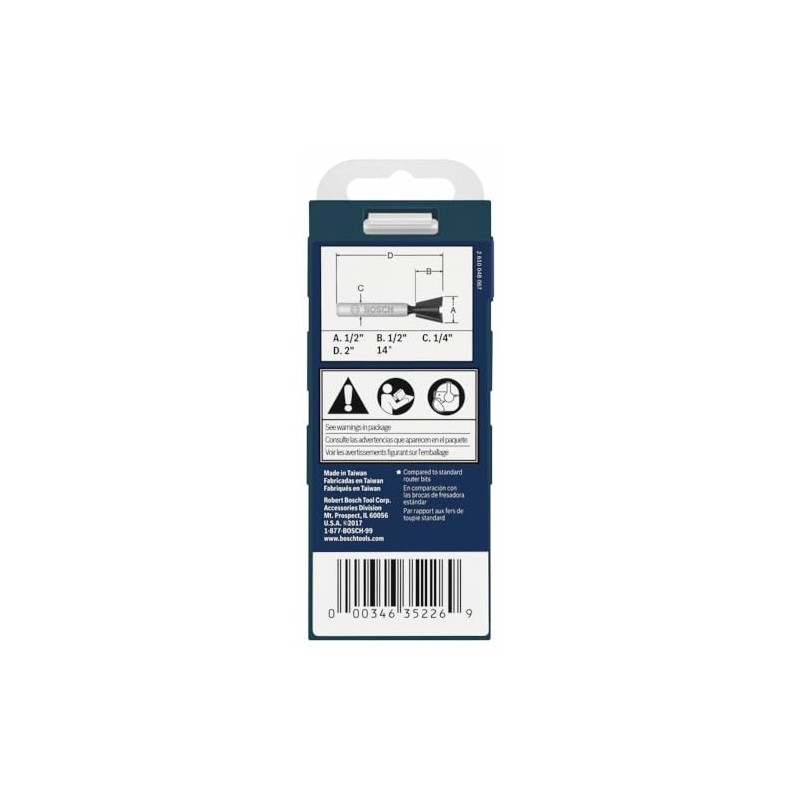 Bosch 84703MC 14° x 1/2 in. Carbide-Tipped Dovetail Router Bit