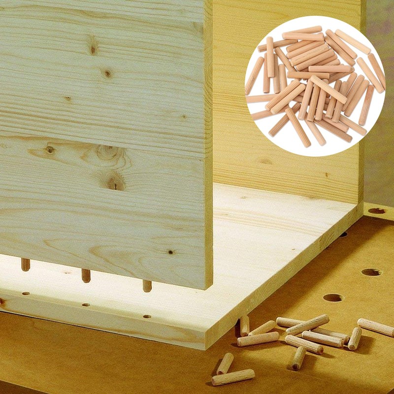 Pack of 500 Assorted Wooden Dowels, M6 Wooden Plugs Dowel