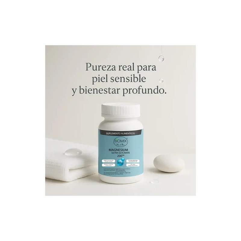 Magnesio Bisglicinato Puro Biomix Health Beauty 200 Sueño Estrés Cápsulas