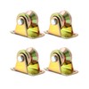 QWORK 1.2" Dia Steel Groove Rigid Caster Wheel, 4 Pack