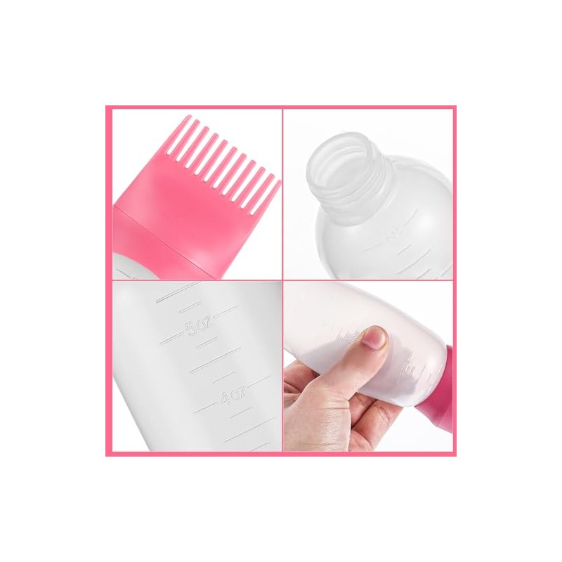2 Pack Root Comb Applicator Bottle, 6 Ounce Oil Applicator