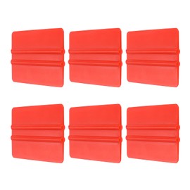 sourcing map 6pcs Vinyl Squeegee, Vinyl Wrap Decal Squeegee Tool, 4-Inch Car Vinyl Film Scraper Plastic Squeegee for Car Wrap, Sign Making, Window, Red, Rectangle