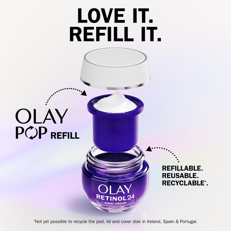 Olay Retinol 24 Night Cream Face Moisturiser, Skincare with Antioxidant