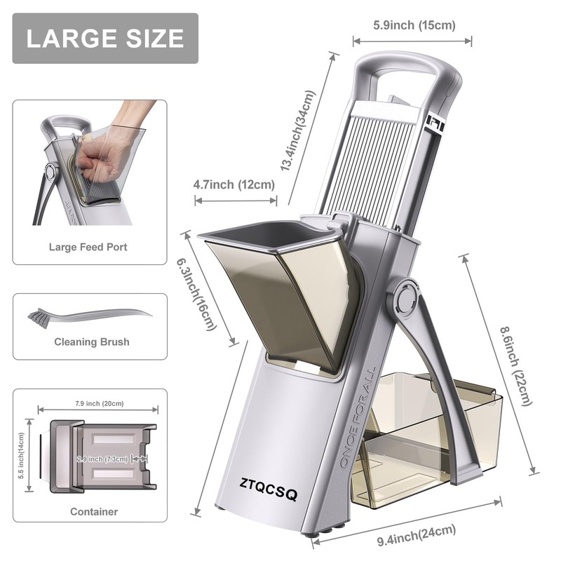 ZTQCSQ [All in 1] Upgraded Version Safe Mandoline Slicer for