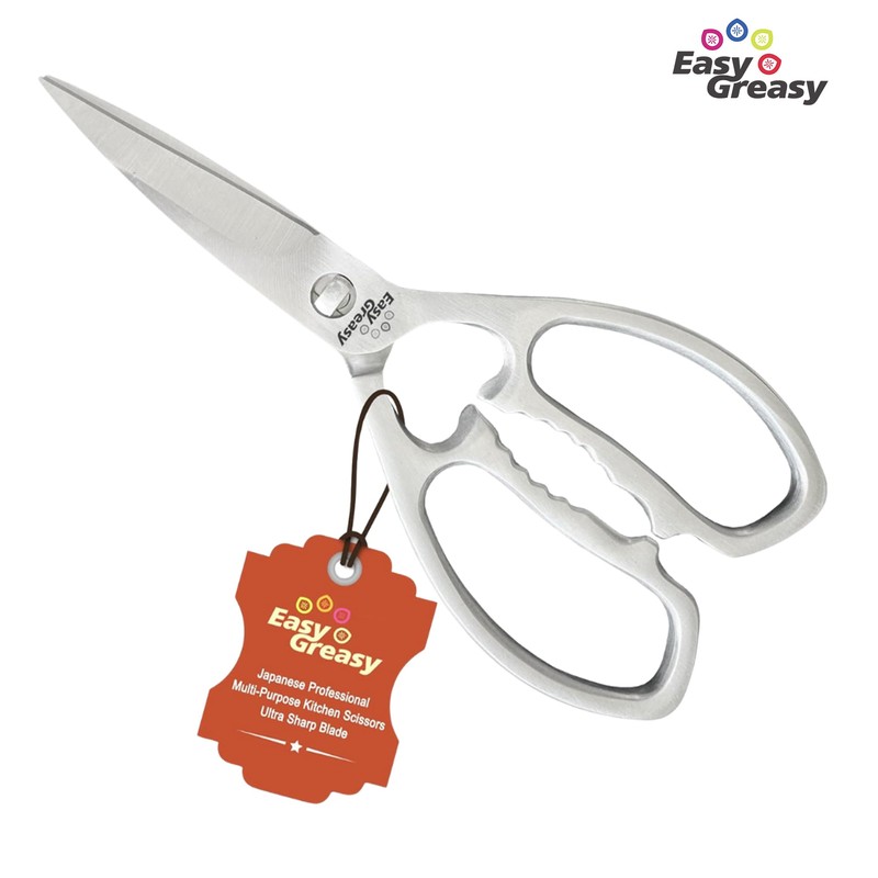 Easy Greasy - 8" Heavy Duty Stainless Steel Kitchen Scissors