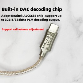 Froggen 3.5mm Headphone Amplifier 384kHz/32bit PCM, USB-C Portable High-End DAC/Headphone Amplifier, Mobile Studio Sound for Android, iOS and PC. USB-C to 3.5mm Audio