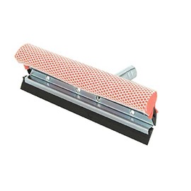 Automotive Window Metal Grip Squeege Head 2-Sided Rubber & Sponge with Protective Mesh Net for Auto Car Kitchen Bathroom Window Garden,8 inch,Coral Orange (ONLY Squeege Head, NO Handle)