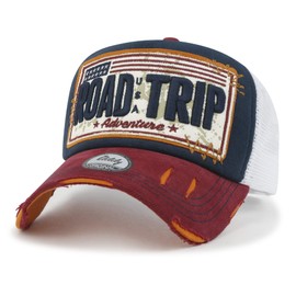 ililily Premium Road Trip Vintage Snapback Trucker Hat Large Sponge Baseball Cap (as1, Alpha, l, Navy - Premium)