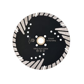 Casaverde 6" Turbo Granite Cutting Blade for Concrete Reinforced Concrete,Granite,Natural Stone,Rrick,Dry Cutting