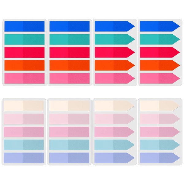 Vicloon Coloured Index Tabs, 800pcs Marker File Index Tabs, 8pcs