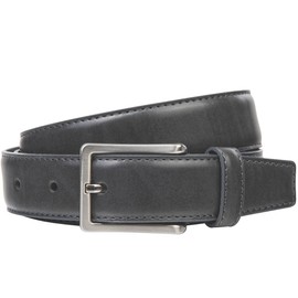 Linden Leather Belt Mens Belt Men Genuine Cow Leather Extra Large, Available in 3 Colours, Medium, Navy/Grey, Größe/Size: 115; Farbe/Color: Grey