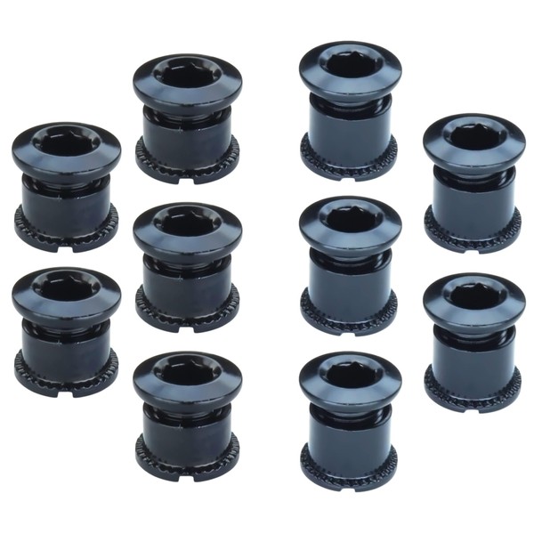 FregocS Bicycle Chainwheel Chainring Black Bolts Nuts Convenient Set of