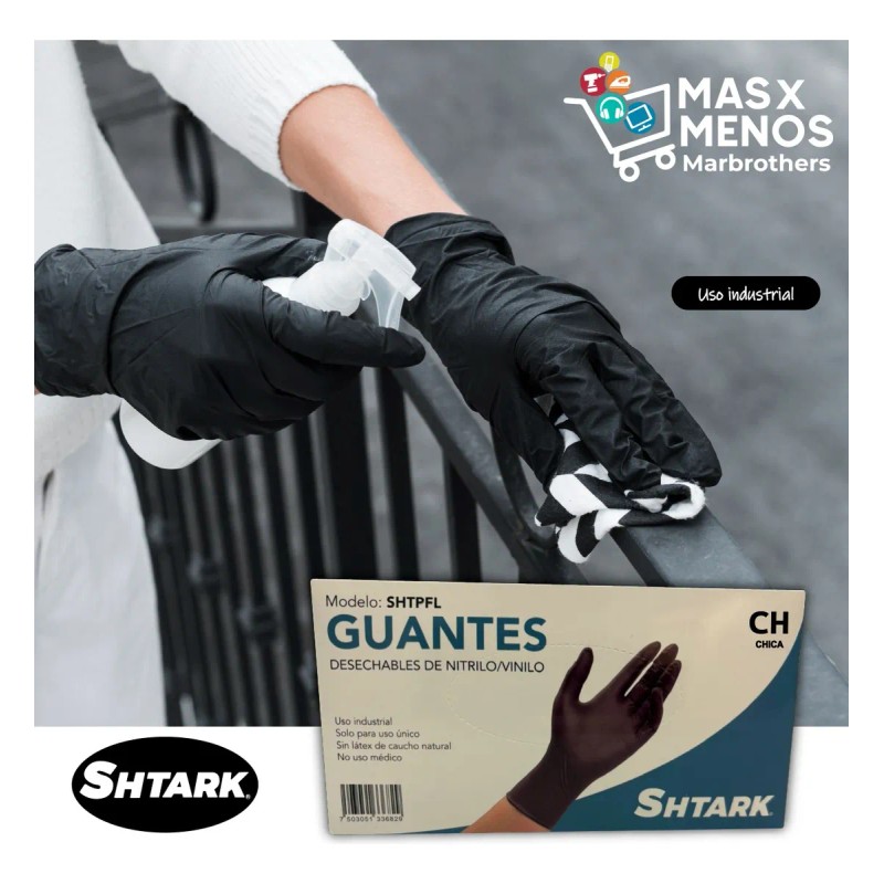 Guantes De Nitrilo Vinil Libre De Latex Sin Polvo Azul