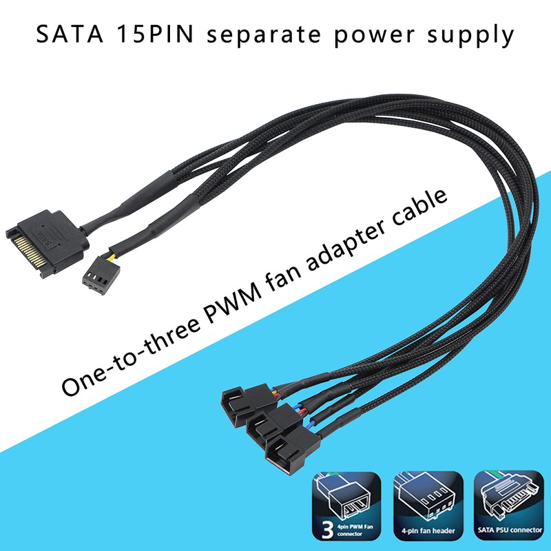 XMSJSIY SATA to 3 Pin 4 Pin PWM Fan Adapter