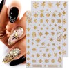 8pcs Glitter Gold Snowflake Nail Stickers for Women Christmas Nail