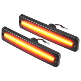 A ABSOPRO LED Side Marker Light 56001424 Front Driver Passenger Turn Signal Lights Fender Sidemarker Lamps for Jeep Wrangler YJ Black Lens Amber Light 1 Pair