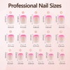 Misssix Uñas Postizas Francesas Xbasictips, 150 Unidades, Uñas Cortas Cuadradas