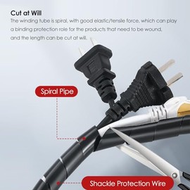 Manguito de Cable en Espiral para PC TV Oficina - Cable Management Organizado Oculta Cableado para Conexión (10 m)