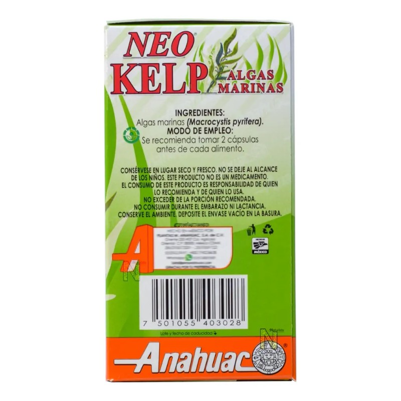 Suplemento Cápsula Anahuac Suplementos Algas Marinas Frasco
