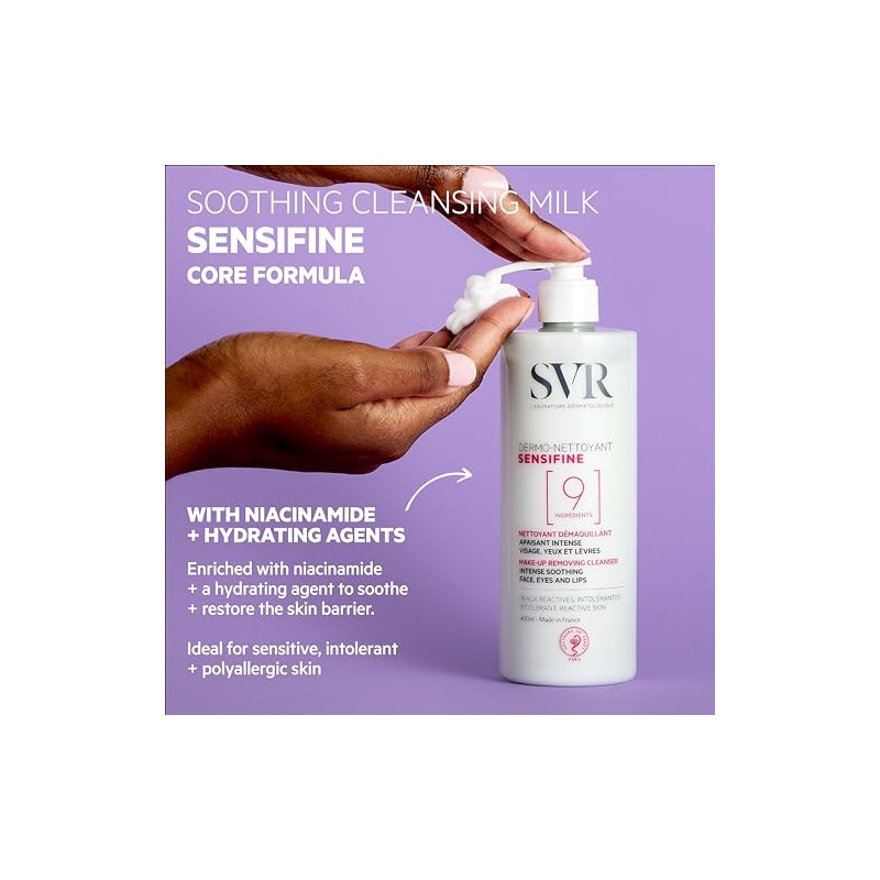 SVR Sensifine Dermolimpiador Facial para Piel Sensible con Niacinamida, 400