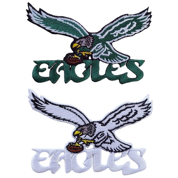 2 Pcs, Green and White, 4 x 2.5 inches Embroidered