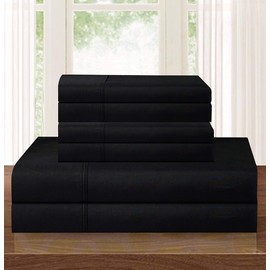 1500 Series ULTRA SILKY SOFT LUXURY 3 pc Sheet set, Deep Pocket Up to 16" - Wrinkle Resistant - All Size and Colors , Twin Black