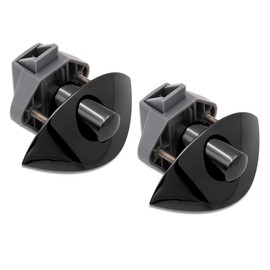 Dream Lighting Black Zinc Alloy Half Moon Handle Push Lock Latch Knob Camper RV Caravan Motorhome Kitchen Cabin Cupboard Drawer 2 PCS Pack