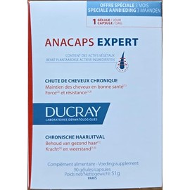 Ducray Anacaps Expert - Pérdida completa de cabello reactivo 90 cápsulas