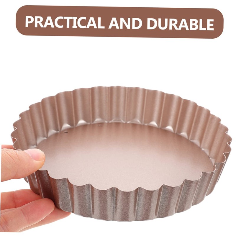 Mobestech 2pcs Non-Stick Quiche Pans Removable Bottom Tart Baking Trays