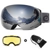 Odoland Magnetic Interchangeable Ski Goggles with 2 Lens, Large Spherical