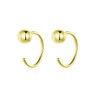 TIFLA Round Ball Earrings, Women's, 925 Silver, Hooks, Binaural Pair,