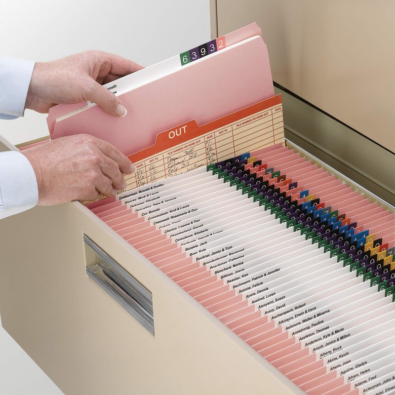 Smead File Folder, Straight-Cut Tab, Letter Size, Pink, 100 per