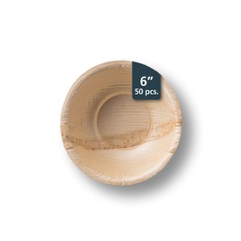 Palm Leaf Cereal Bowls - Environmentally disposable tableware | 50 bowls | 13.5 fl oz | 6 Inches round |1/4" rim | Biodegradable & Compostable | Salad Bowls, Dip Bowls