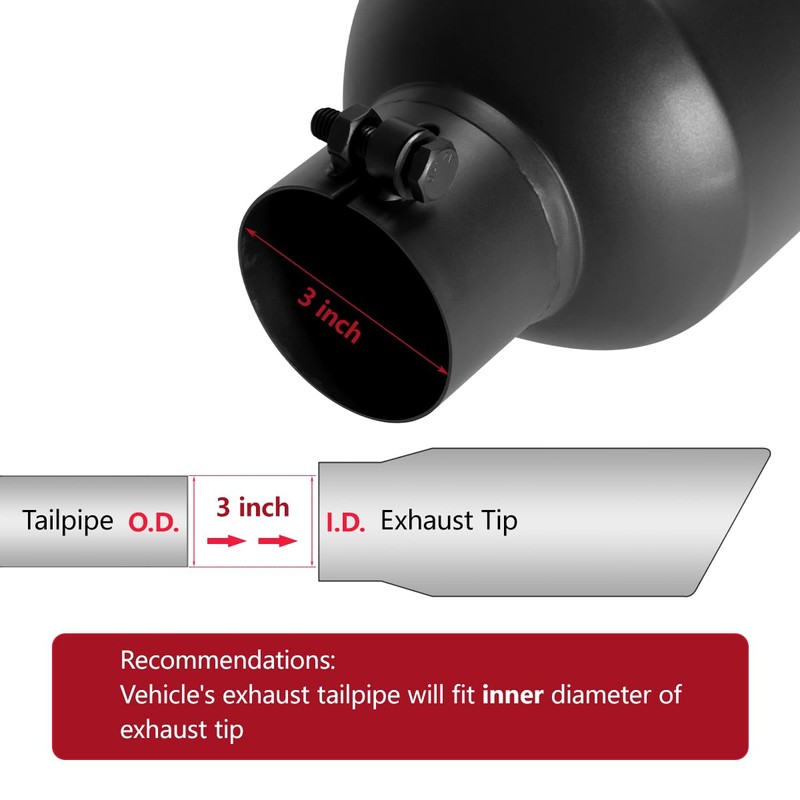 LCGP 3" Inlet Exhaust tip 6" Outlet 15" Overall Length,