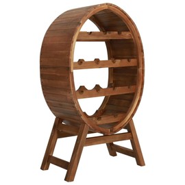 vidaXL Solid Acacia Wood Wine Rack - 4-Level, Heavy-Duty Design - Accommodates 13 Bottles - Suitable for Indoor and Outdoor Use – California Proposition 65 Warning