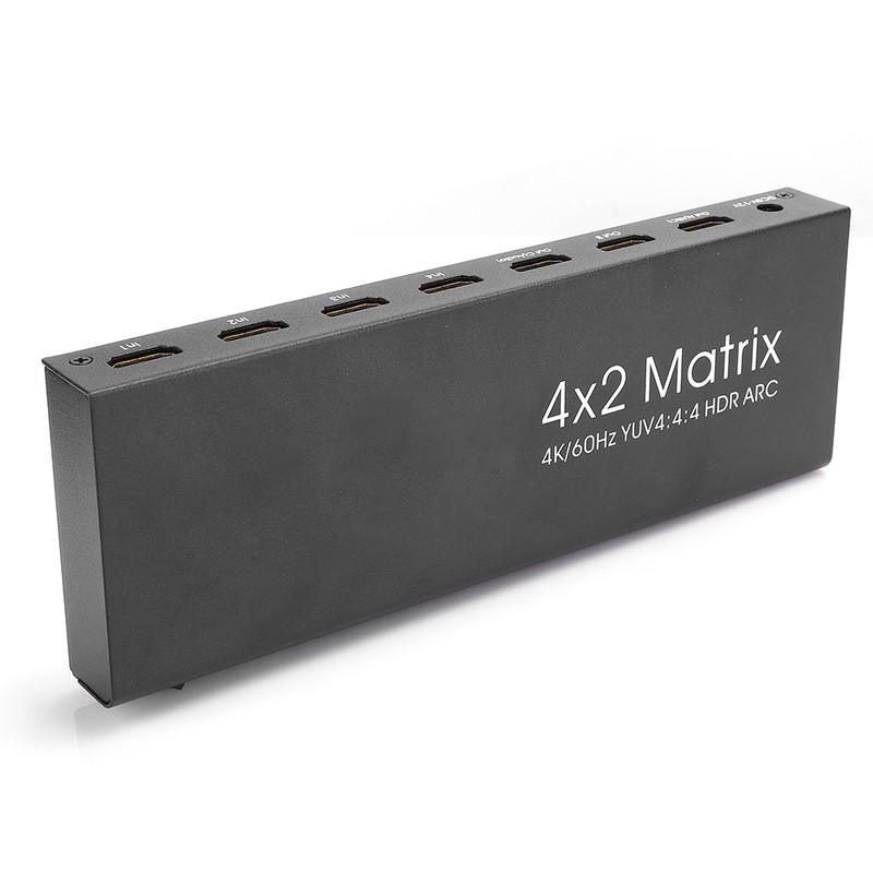 4x2 4K 60Hz HDMI 2.0 Matrix Switcher Splitter Adapter YUV4:4:4