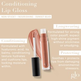 Glo Skin Beauty Conditioning Lip Gloss (Sunset Blvd) | Non-Sticky, Nourishing Lip Glosses Packed with Skincare Benefits