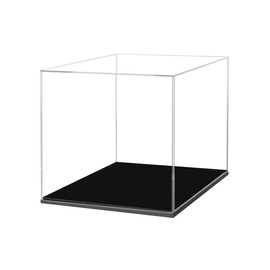 10 Inch Clear Acrylic Display Box with Black Base Versatile Square Merchandise Storage Bin or Retail Product Riser by Marketing Holders