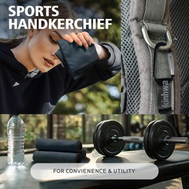 KinHwa Handkerchiefs for Men Sweat Absorbing Handkerchiefs Hankies for Men & Women Quick-Dry Microfiber Sweat Rags Towels for Gym Sports, and Work (10 * 10IN 5Pack, N-blue)