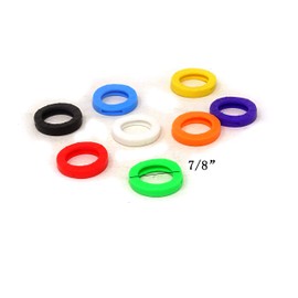 yueton Key Cap Covers 40pcs Silicone Key Caps Tags Sleeve Rings Key Identifier Code Rings in 8 Colors