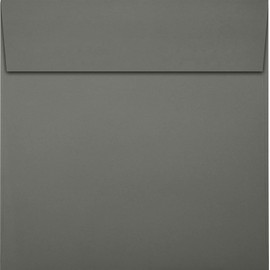 LUXPaper Square Invitation Envelopes for 5 x 5 Cards in 80lb. Smoke, Printable Envelopes for Invitations, with Peel & Press Seal, 50 Pack, Envelope Size 5 1/4 x 5 1/4 (Gray)
