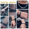 Aoody 3PCS Cuban Link Bracelet Necklace, Sturdy 316L Stainless Steel